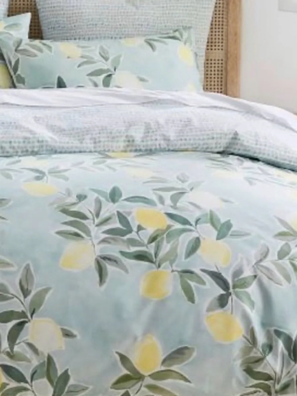 EUC Pottery Barn Rebecca Atwood Lemon Organic Duvet - King